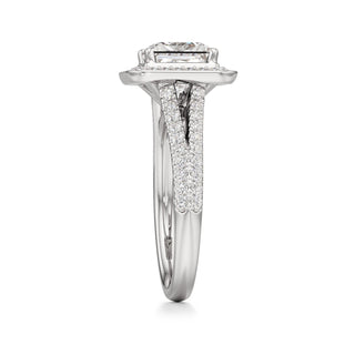 Clover Pear Double Halo Split Band