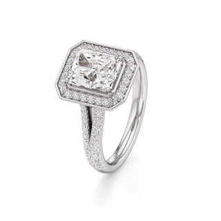 Clover Pear Double Halo Split Band