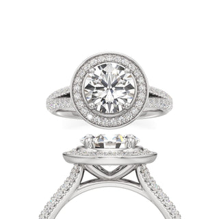 Clover Round Double Halo Split Band