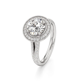 Clover Pear Double Halo Split Band