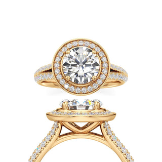 Clover Round Double Halo Split Band