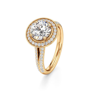 Clover Pear Double Halo Split Band