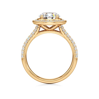 Clover Pear Double Halo Split Band
