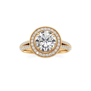 Clover Pear Double Halo Split Band