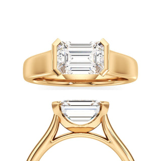 Cyra Emerald Half Bezel Wide Band