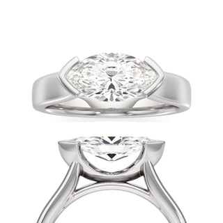 Cyra Marquise Half Bezel Wide Band
