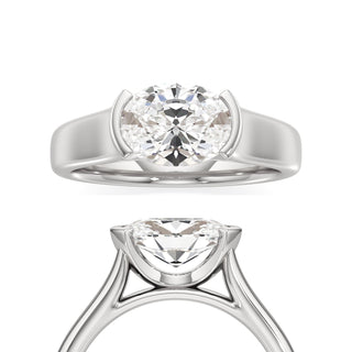 Cyra Oval Half Bezel Wide Band