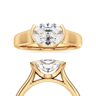 Cyra Oval Half Bezel Wide Band
