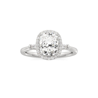 Eirlys Round Halo with Baguette Side Stones
