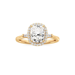 Eirlys Round Halo with Baguette Side Stones