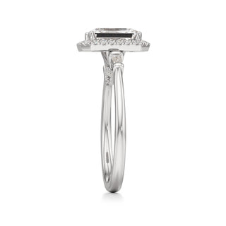 Eirlys Round Halo with Baguette Side Stones