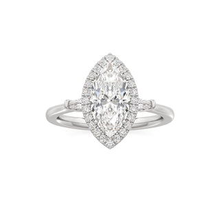 Eirlys Round Halo with Baguette Side Stones