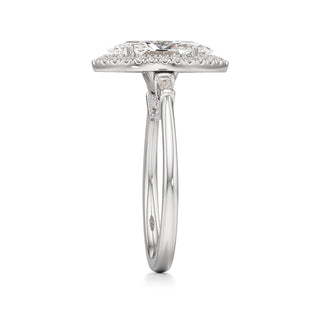 Eirlys Round Halo with Baguette Side Stones