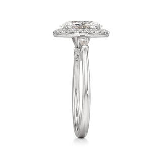 Eirlys Round Halo with Baguette Side Stones