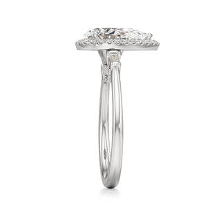 Eirlys Round Halo with Baguette Side Stones