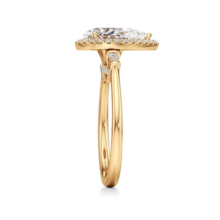 Eirlys Round Halo with Baguette Side Stones