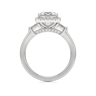 Eirlys Round Halo with Baguette Side Stones