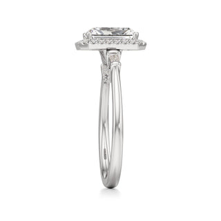 Eirlys Round Halo with Baguette Side Stones