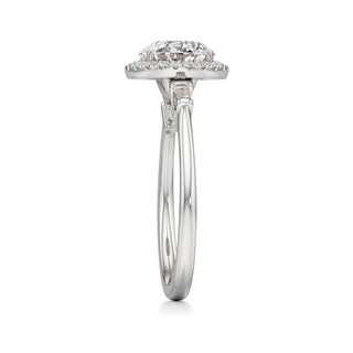 Eirlys Round Halo with Baguette Side Stones