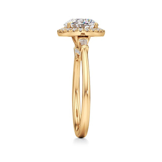Eirlys Round Halo with Baguette Side Stones