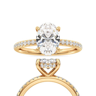 Elara Oval Diamond Band Hidden Halo