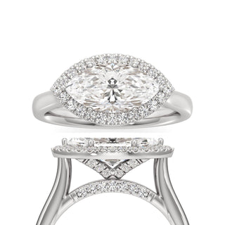 Elira Marquise Halo Plain Band
