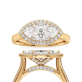 Elira Marquise Halo Plain Band