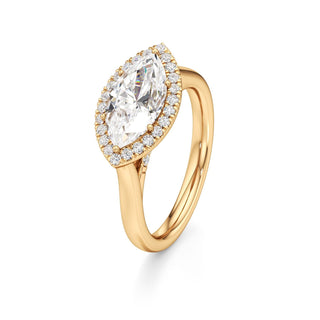 Elira Marquise Halo Plain Band