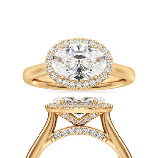 Elira Marquise Halo Plain Band