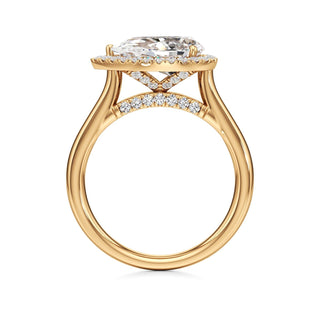 Elira Marquise Halo Plain Band