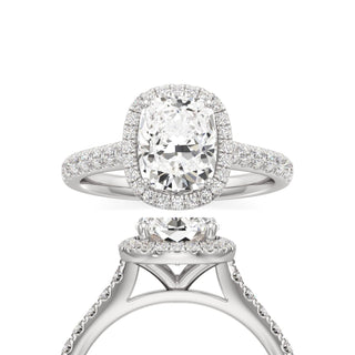 Elspeth Pear Halo with Diamond Band