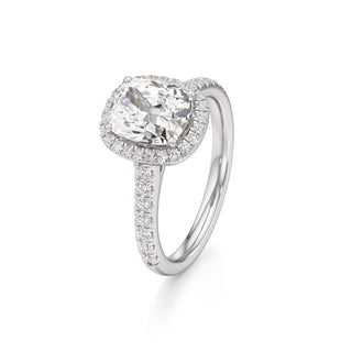 Elspeth Pear Halo with Diamond Band