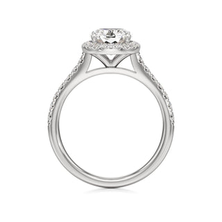 Elspeth Pear Halo with Diamond Band