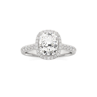 Elspeth Pear Halo with Diamond Band