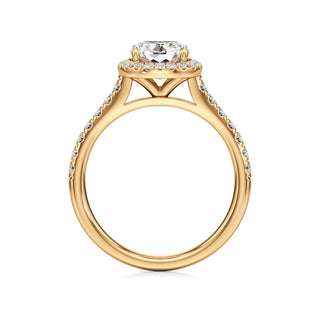 Elspeth Pear Halo with Diamond Band