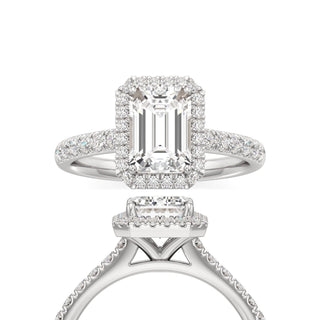 Elspeth Pear Halo with Diamond Band