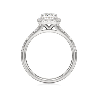 Elspeth Pear Halo with Diamond Band