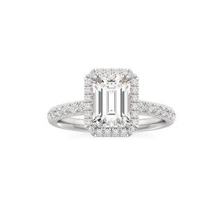 Elspeth Pear Halo with Diamond Band