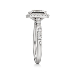 Elspeth Pear Halo with Diamond Band