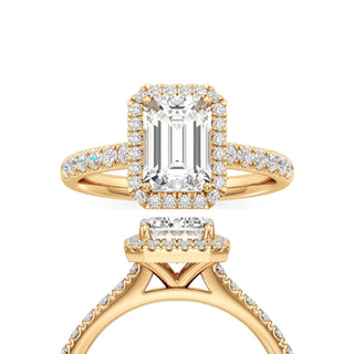 Elspeth Pear Halo with Diamond Band
