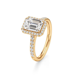 Elspeth Pear Halo with Diamond Band