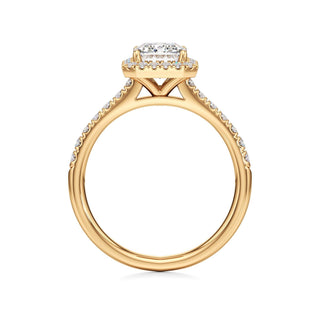 Elspeth Pear Halo with Diamond Band