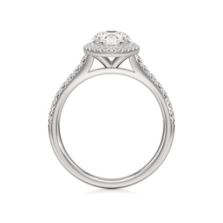 Elspeth Pear Halo with Diamond Band