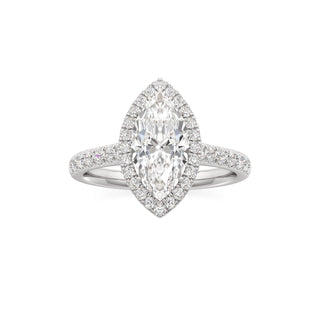 Elspeth Pear Halo with Diamond Band