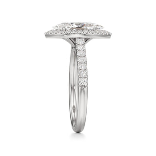 Elspeth Pear Halo with Diamond Band