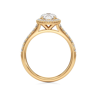 Elspeth Pear Halo with Diamond Band