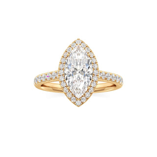 Elspeth Pear Halo with Diamond Band
