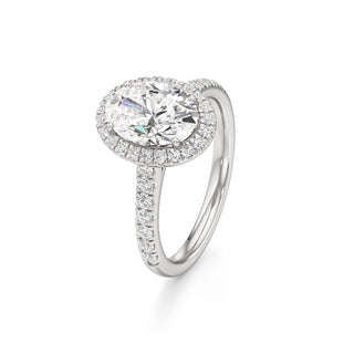 Elspeth Pear Halo with Diamond Band