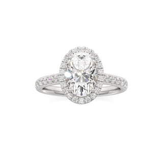 Elspeth Pear Halo with Diamond Band