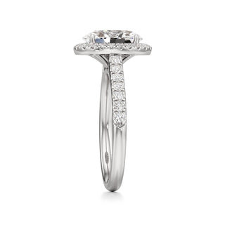 Elspeth Pear Halo with Diamond Band